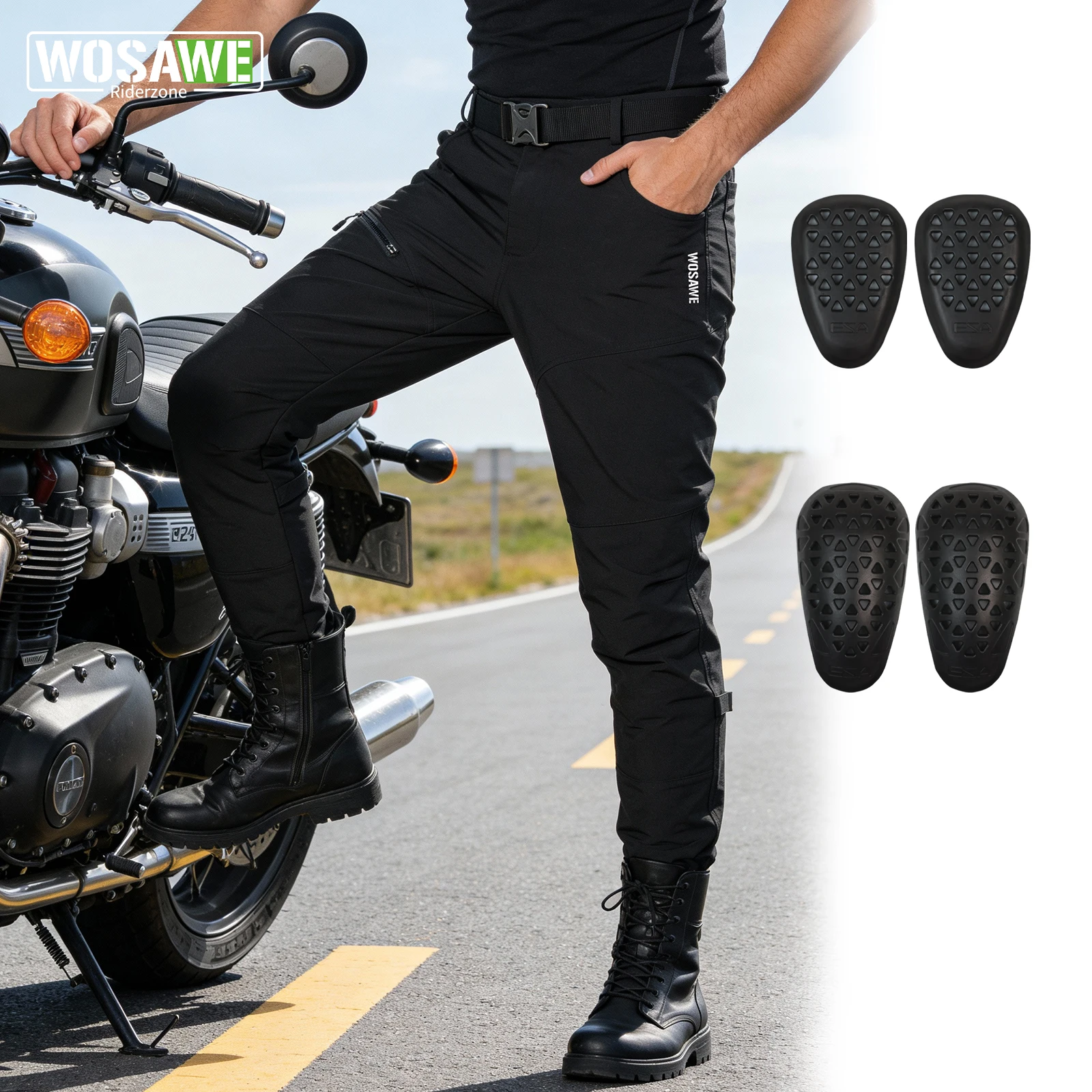 Мотоциклетные брюки WOSAWE для мужчин и женщин, дышащие повседневные брюки для мотоциклистов с защитой коленей и бедер, черные, размеры S-3XL
Мотоциклетные брюки WOSAWE для мужчин и женщин, дышащие повседневные брюки для мотоциклистов с защитой коленей и бедер, черные, размеры S-3XL