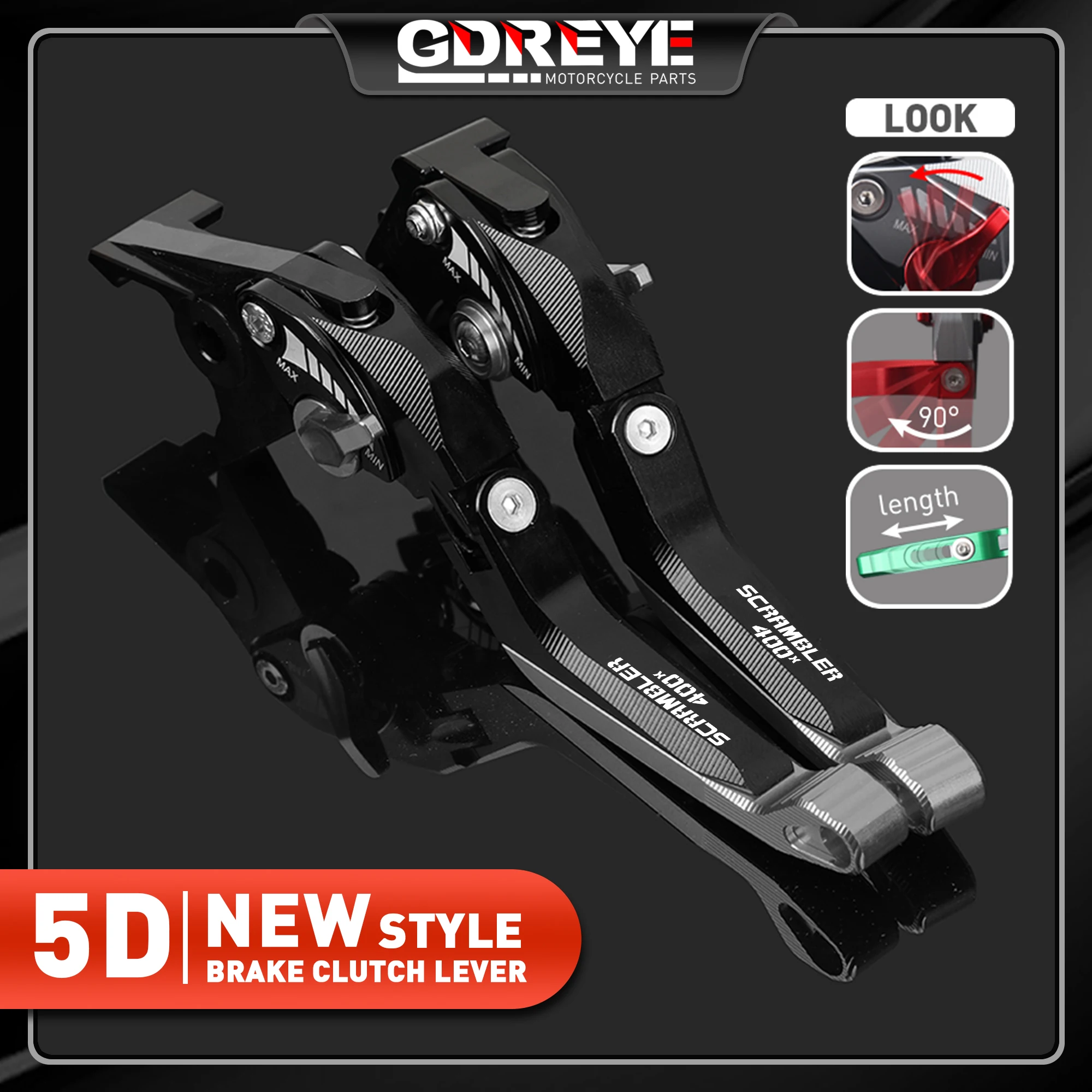 For Triumph Scrambler 400X 400XC Motorcycle Scrambler400X 5D CNC Aluminum Adjustable Foldable Extending Brakes Clutch Lever set
For Triumph Scrambler 400X 400XC Motorcycle Scrambler400X 5D CNC Aluminum Adjustable Foldable Extending Brakes Clutch Lever set