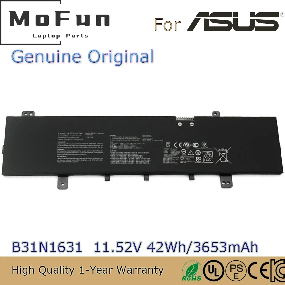 Brand New Original B31N1631 11.52V 42Wh Laptop Battery for ASUS VivoBook 15 X505BA X505BP A505BA A505BP F505BA etc.
Brand New Original B31N1631 11.52V 42Wh Laptop Battery for ASUS VivoBook 15 X505BA X505BP A505BA A505BP F505BA etc.