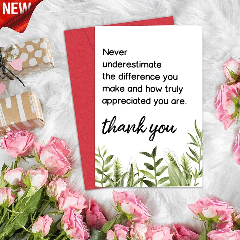 Thank You Greeting Card Appreciation Card Never Underestimate The Difference You Make Printed Greenery Design Car
Thank You Greeting Card Appreciation Card Never Underestimate The Difference You Make Printed Greenery Design Car
