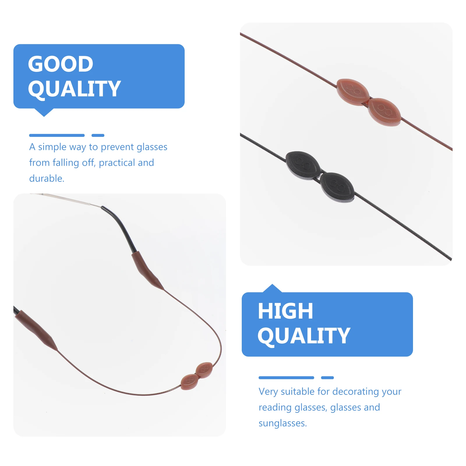 2pcs Eyeglasses Hanging Rope Glasses Lanyard Anti-Loss Strap For Sunglasses Reading Glasses Durable Silicone Zinc Alloy Eyewear
2pcs Eyeglasses Hanging Rope Glasses Lanyard Anti-Loss Strap For Sunglasses Reading Glasses Durable Silicone Zinc Alloy Eyewear