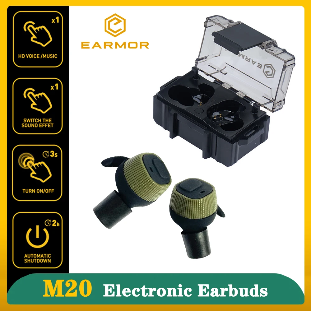 EARMOR M20 Electronic Earplugs Headset Anti Noise Earbuds Noise Canceling for Shooting Training Hearing Protection NRR22db Black
EARMOR M20 Electronic Earplugs Headset Anti Noise Earbuds Noise Canceling for Shooting Training Hearing Protection NRR22db Black