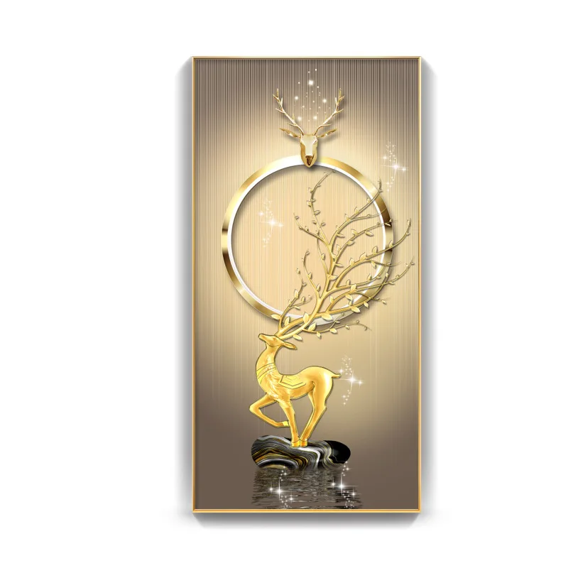 Elk light luxury entrance decorative painting, high end modern simple fantasy background wall
Elk light luxury entrance decorative painting, high end modern simple fantasy background wall