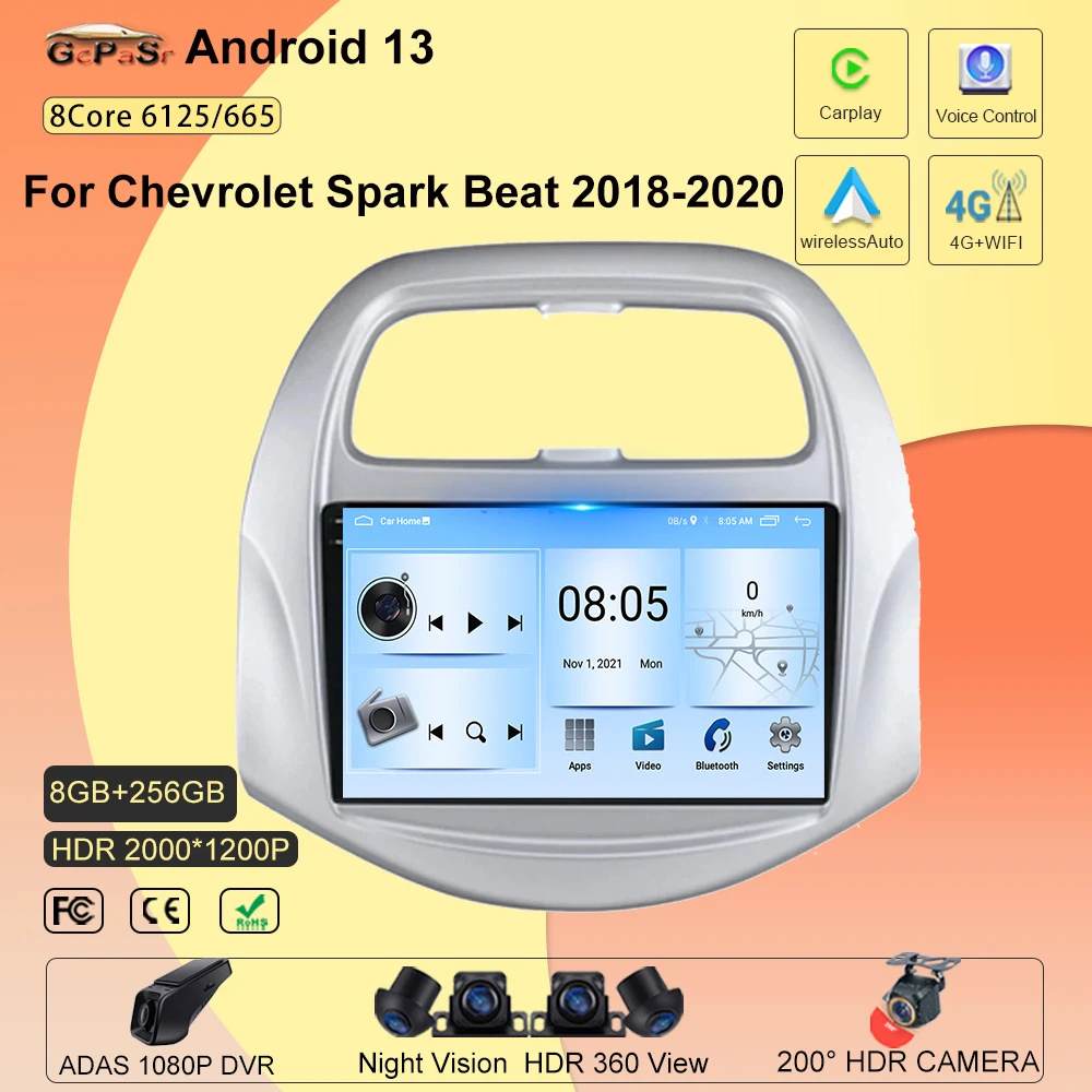 Android для Chevrolet Spark Beat 2018-2020 автомобильный радиоприемник мультимедийный плеер GPS беспроводной Carplay авто головное устройство без 2din DVD 5G Wi-Fi
Android для Chevrolet Spark Beat 2018-2020 автомобильный радиоприемник мультимедийный плеер GPS беспроводной Carplay авто головное устройство без 2din DVD 5G Wi-Fi