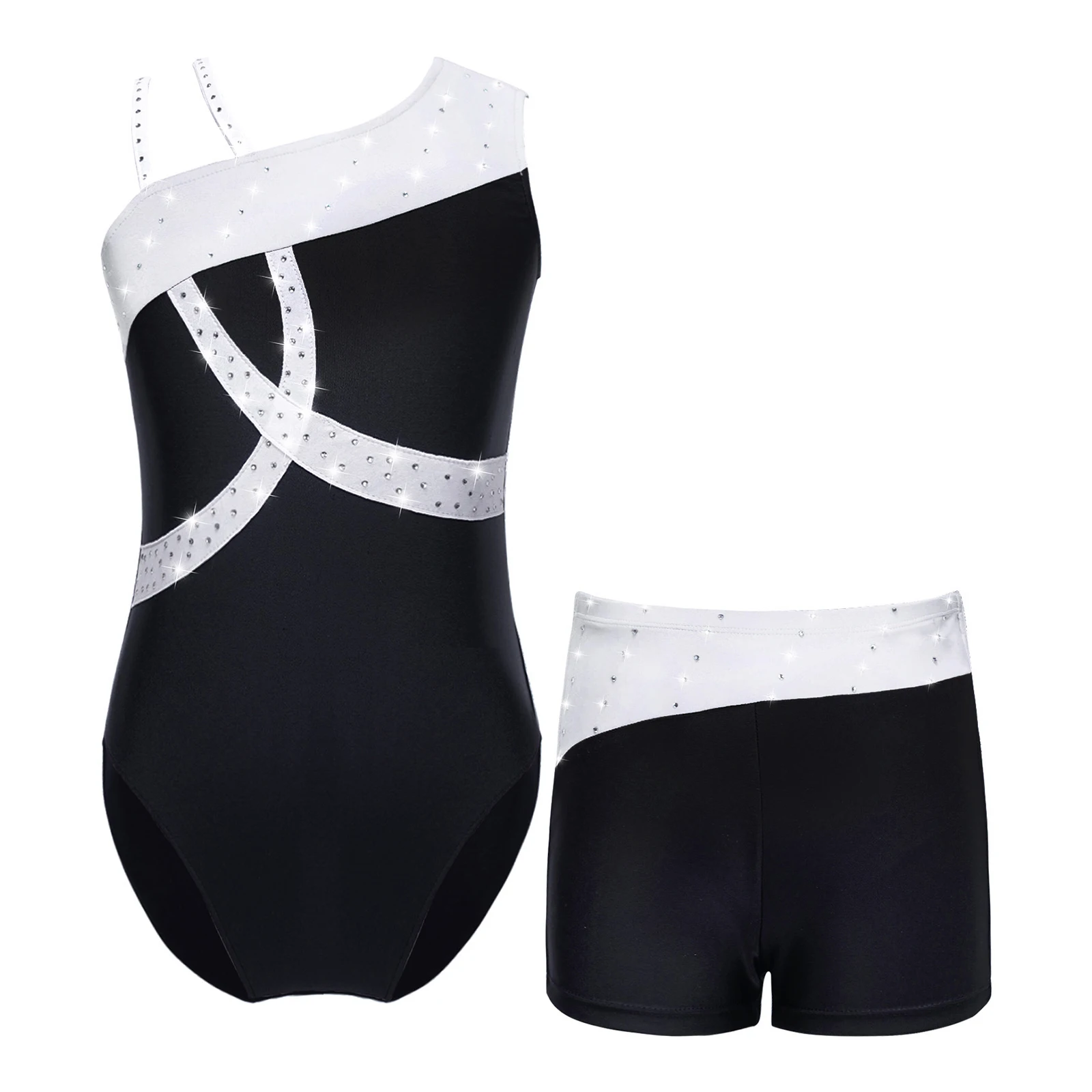 Kids Girls Ballet Dance Leotard Rhinestone Gymnastics Bodysuit With Shorts Workout Figure Skating Stage Performance Dancewear
Kids Girls Ballet Dance Leotard Rhinestone Gymnastics Bodysuit With Shorts Workout Figure Skating Stage Performance Dancewear