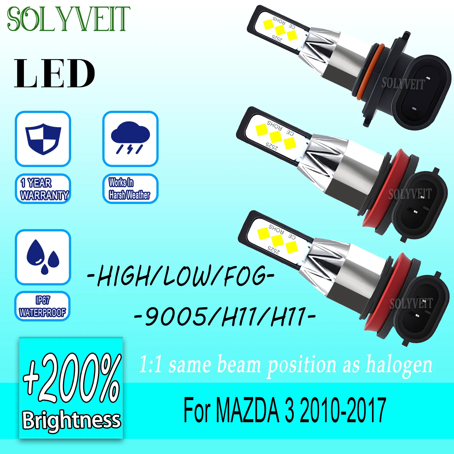 waterproof 1-Year Hassle-Free Warranty 9005 H11 H11 LED Headlight foglight For MAZDA 3 2010 2011 2012 2013 2014 2015 2016 2017
waterproof 1-Year Hassle-Free Warranty 9005 H11 H11 LED Headlight foglight For MAZDA 3 2010 2011 2012 2013 2014 2015 2016 2017