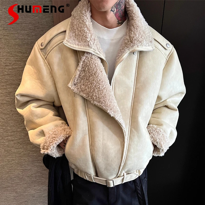 Men's PU Leather Solid Color Parkas Men's 2025 Winter New Thickened Motorcycle Jackets Long Sleeve Faux Fur Integration Coats
Men's PU Leather Solid Color Parkas Men's 2025 Winter New Thickened Motorcycle Jackets Long Sleeve Faux Fur Integration Coats