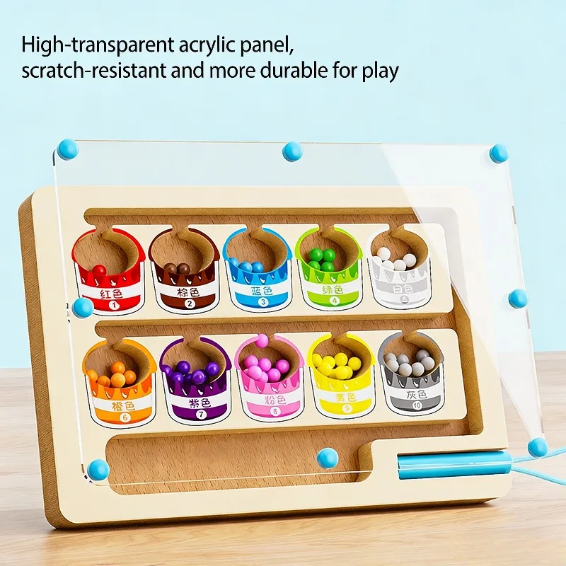 Wooden Magnetic Counting Toy Color Sorting Maze Pen Control Game Kids Early Learning Math Intelligence Development Toy
Wooden Magnetic Counting Toy Color Sorting Maze Pen Control Game Kids Early Learning Math Intelligence Development Toy