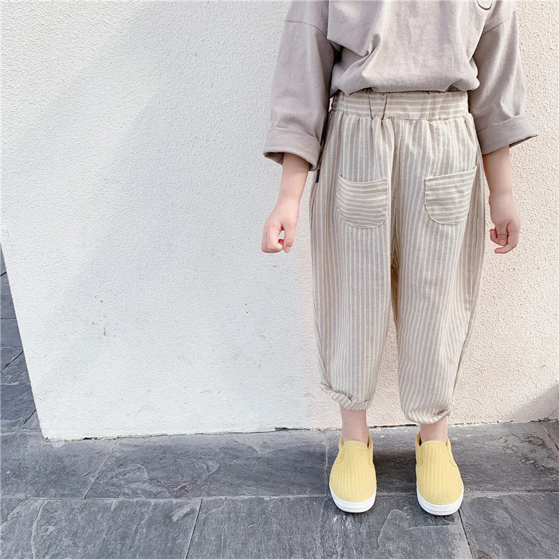 Childrens Pants 2026 Spring New Korean Version Striped Casual Pants, Simple and Versatile Daily Wear
Childrens Pants 2026 Spring New Korean Version Striped Casual Pants, Simple and Versatile Daily Wear