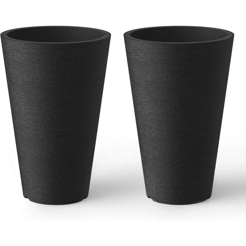 Tall Round Planter Set of 2, 15 Inch Tall Decorative Planter Pots for Outdoor Indoor Garden Patio Front Porch (Black)
Tall Round Planter Set of 2, 15 Inch Tall Decorative Planter Pots for Outdoor Indoor Garden Patio Front Porch (Black)