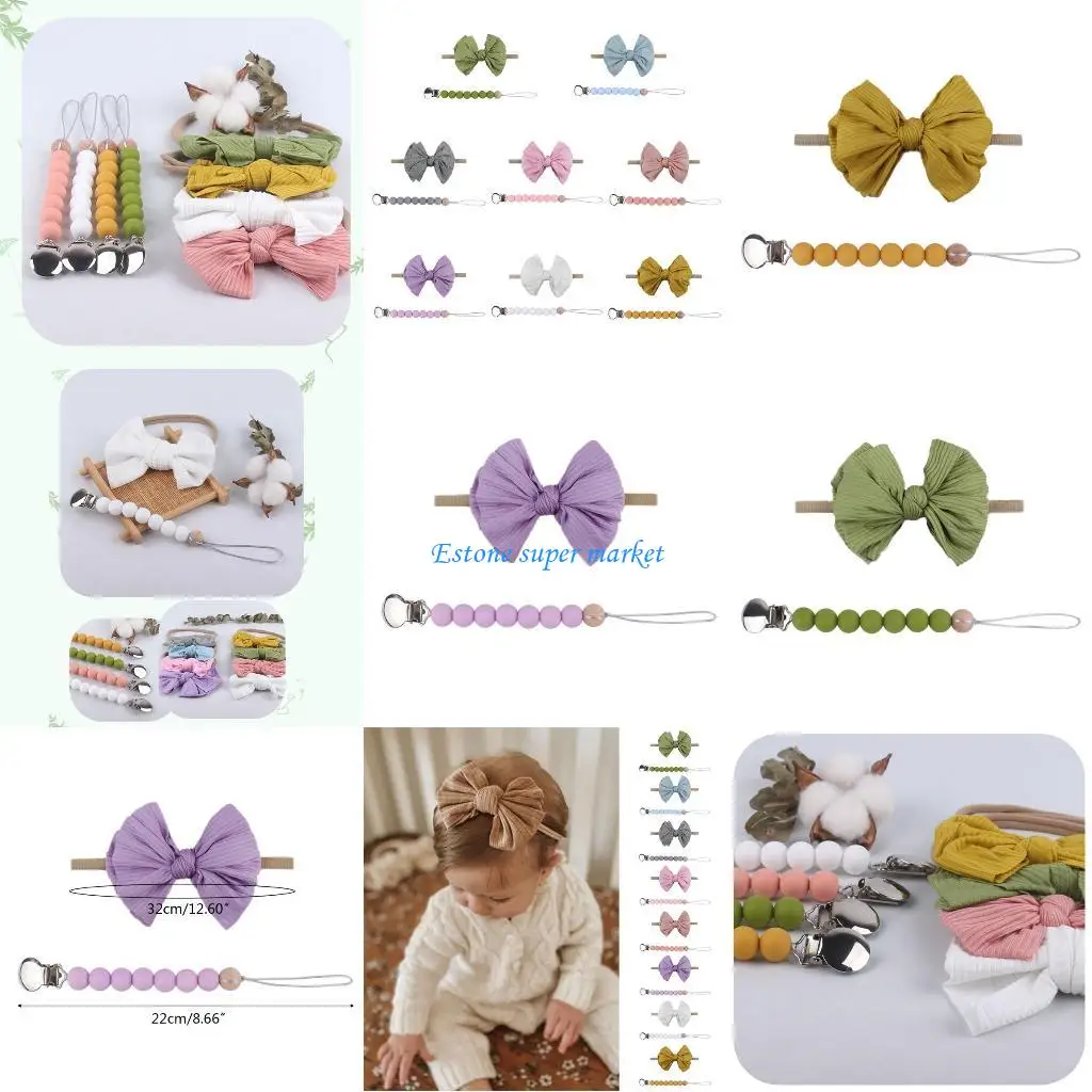 090B 2 шт., цепочка для зажима для детской соски + бантик для волос, набор силиконовых бусин, без BPA, держатель для пустышки +
090B 2 шт., цепочка для зажима для детской соски + бантик для волос, набор силиконовых бусин, без BPA, держатель для пустышки +