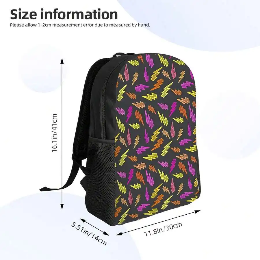 Neon Lightning Pattern Backpack For Work Commute Travel With Adjustable Straps
Neon Lightning Pattern Backpack For Work Commute Travel With Adjustable Straps