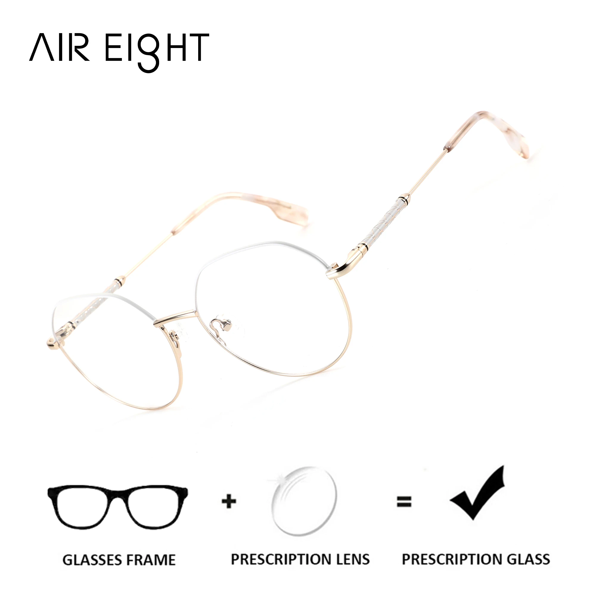 AIREIGHT (M Size) Metal Round Prescription Glasses For Women Myopia Eyewear With Diopters Progressive Optical Lenses
AIREIGHT (M Size) Metal Round Prescription Glasses For Women Myopia Eyewear With Diopters Progressive Optical Lenses