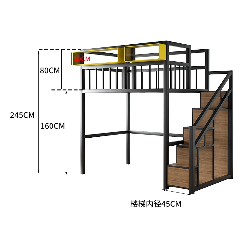 Small apartment elevated bed duplex second floor loft children go to under table combination sheet upper
Small apartment elevated bed duplex second floor loft children go to under table combination sheet upper