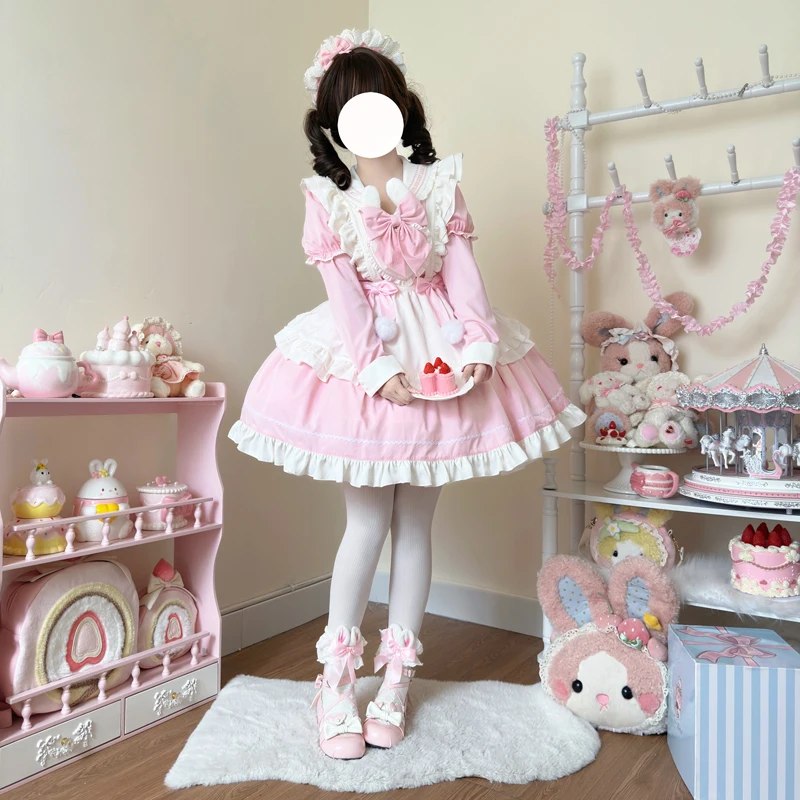 2026 New Lolita Pink Long-sleeved Short-sleeved Dress Y2K Women's Sweet Girl Big Bow Kawaii Short Birthday Party Dresses Spring
2026 New Lolita Pink Long-sleeved Short-sleeved Dress Y2K Women's Sweet Girl Big Bow Kawaii Short Birthday Party Dresses Spring