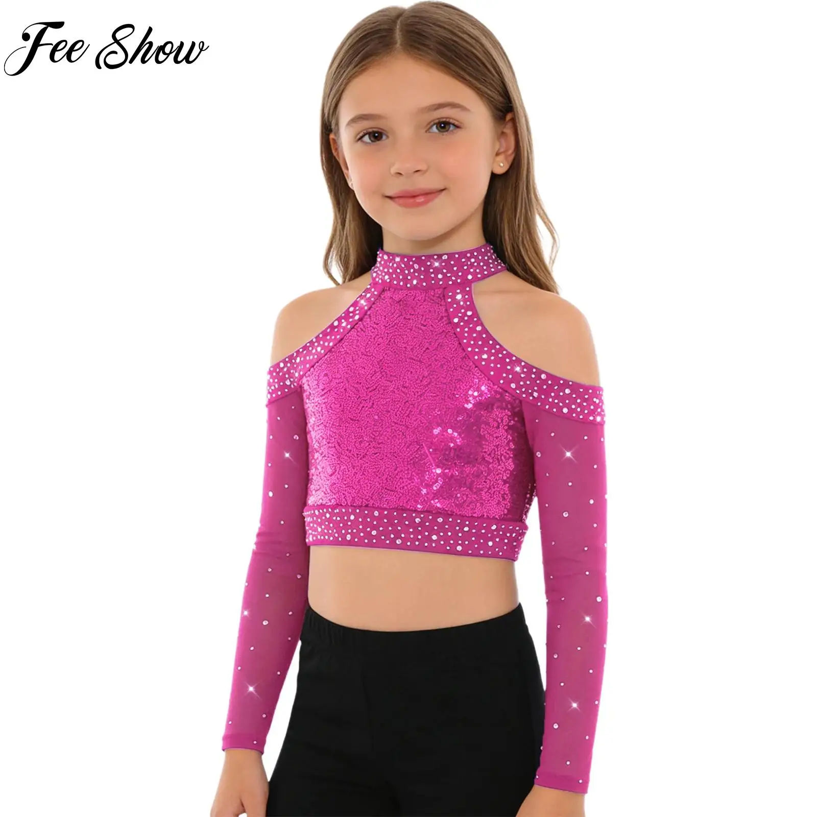 Kids Girls Fashion Stylish Jazz Dance T-shirts Streetwear Set Shiny Sequins Tops Disco Costumes Hollow Out Long Sleeve Crop Top
Kids Girls Fashion Stylish Jazz Dance T-shirts Streetwear Set Shiny Sequins Tops Disco Costumes Hollow Out Long Sleeve Crop Top