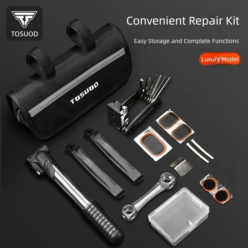 TOSUOD Self-Adhesive Tire Repair Tool Kit Suitable Portable Motorcycle Universal Repair Tool Set for Road Bikes Mountain Bicycle
TOSUOD Self-Adhesive Tire Repair Tool Kit Suitable Portable Motorcycle Universal Repair Tool Set for Road Bikes Mountain Bicycle