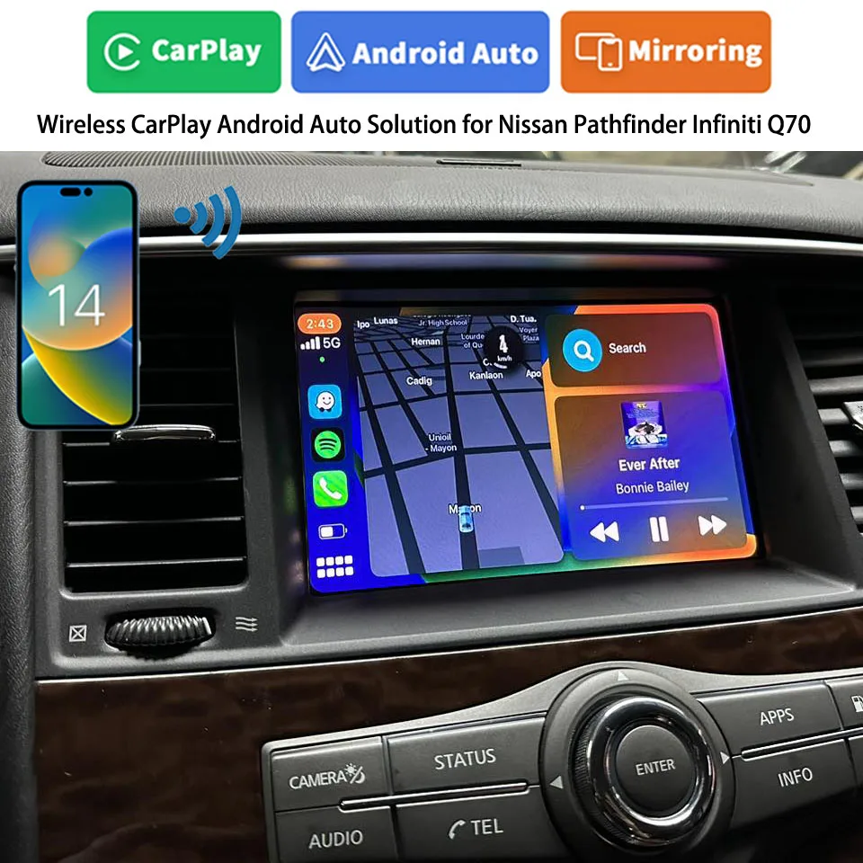 Автомобильный мультимедийный видеоинтерфейс iCarPlay, беспроводное устройство CarPlay Android Mirrorlink для Nissan Pathfinder Platinum 2017
Автомобильный мультимедийный видеоинтерфейс iCarPlay, беспроводное устройство CarPlay Android Mirrorlink для Nissan Pathfinder Platinum 2017