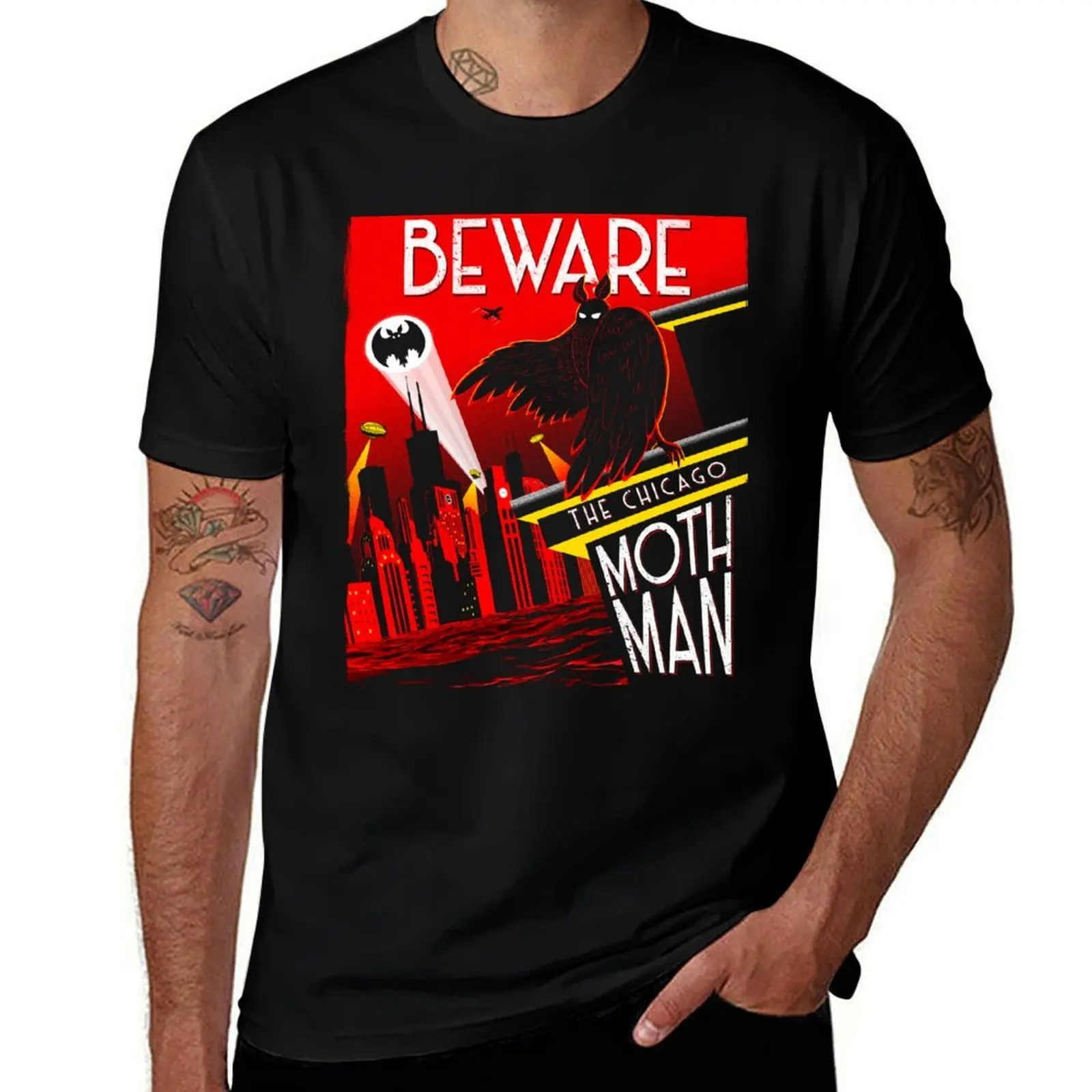 90's t man tshirt man Design T-Shirt Cool for Beware Chicago the shirts Inspired Cryptozoology Mothman! vintage graphic
90's t man tshirt man Design T-Shirt Cool for Beware Chicago the shirts Inspired Cryptozoology Mothman! vintage graphic