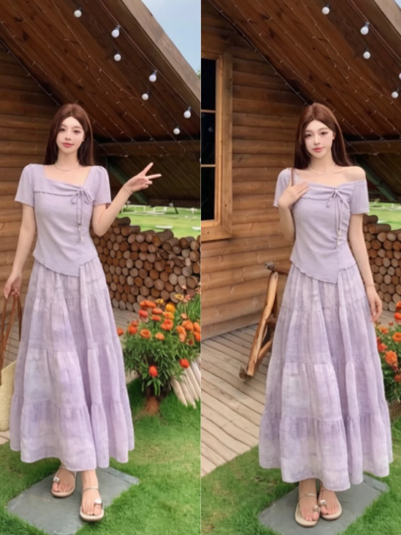 plus Size Gentle Style Square Neck T-Shirt Half Skirt Two Piece Set Slimming Elegant Summer Fashion plus Size Women's Outfits
plus Size Gentle Style Square Neck T-Shirt Half Skirt Two Piece Set Slimming Elegant Summer Fashion plus Size Women's Outfits