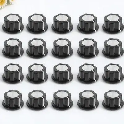 20Pcs Potentiometer Control Knobs Bakelite Adjustable Rotate Button for Guitar Synthesizer Volume Sound Level Speed Control