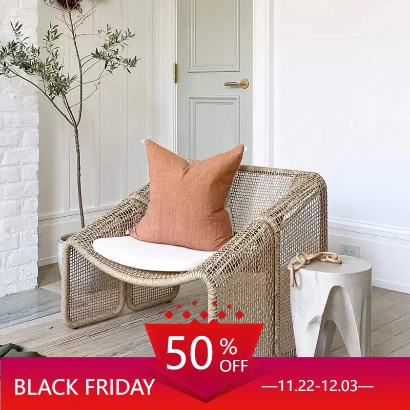 Casual Rope Woven Sofa Creative Chair Courtyard Hotel Villa Single Lounge Chair Garden Homestay Terrace Custom Furniture WKGF
Casual Rope Woven Sofa Creative Chair Courtyard Hotel Villa Single Lounge Chair Garden Homestay Terrace Custom Furniture WKGF