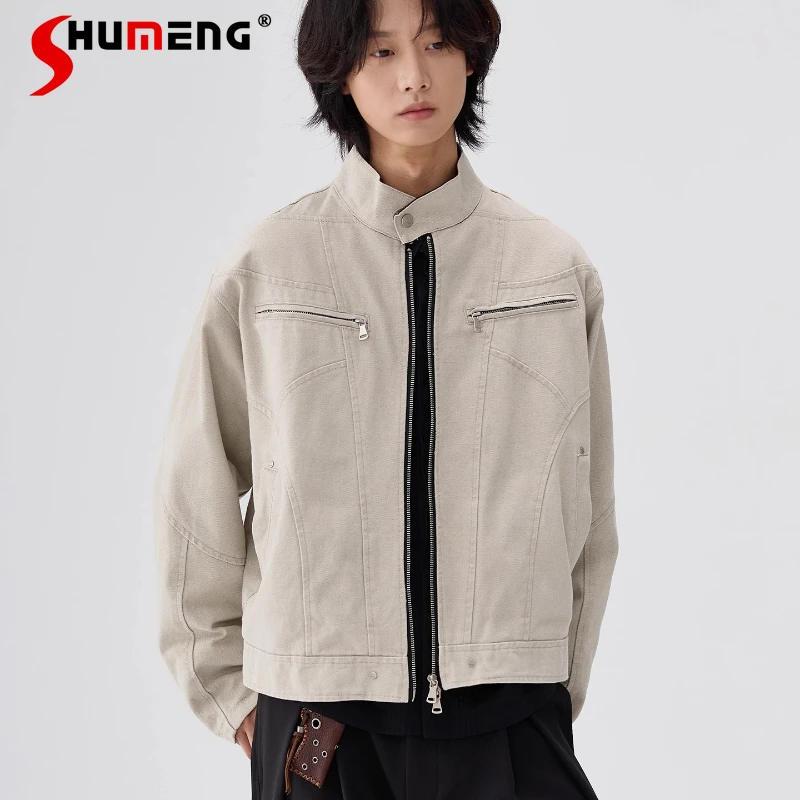 Мужские осенние новые однотонные стильные куртки 2024, пальто с декоративным дизайном и несколькими молниями, красивые куртки с воротником-стойкой
Мужские осенние новые однотонные стильные куртки 2024, пальто с декоративным дизайном и несколькими молниями, красивые куртки с воротником-стойкой