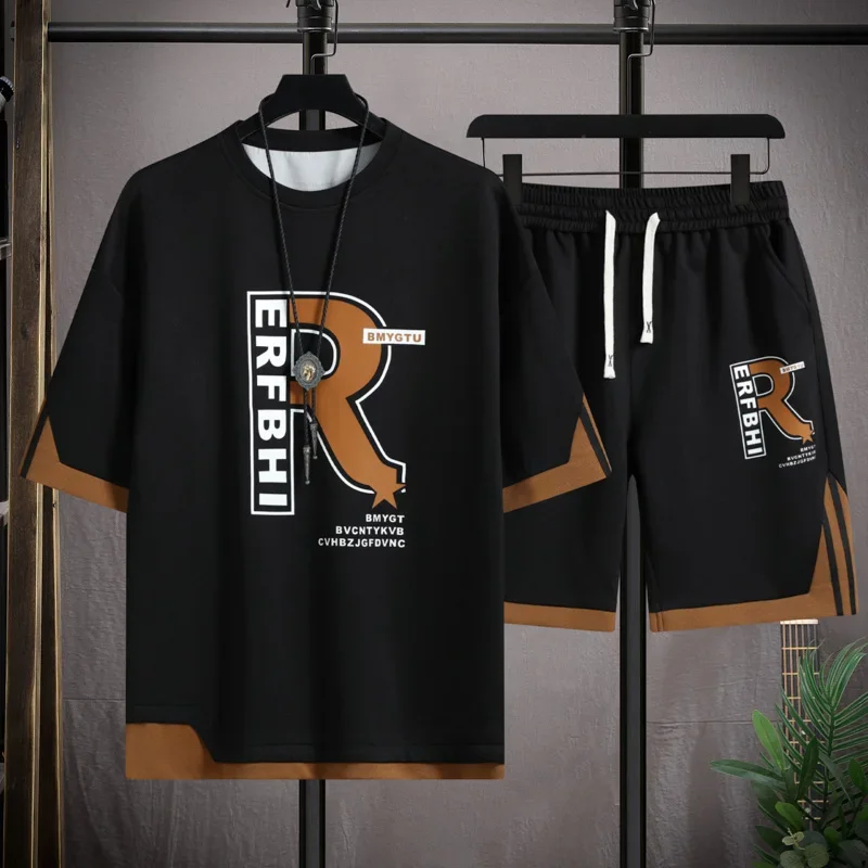 Men's Fashion Short-sleeved and Shorts 2-piece Sportswear Set, Men's Summer Style Jogger Casual Sports Breathable Set
Men's Fashion Short-sleeved and Shorts 2-piece Sportswear Set, Men's Summer Style Jogger Casual Sports Breathable Set