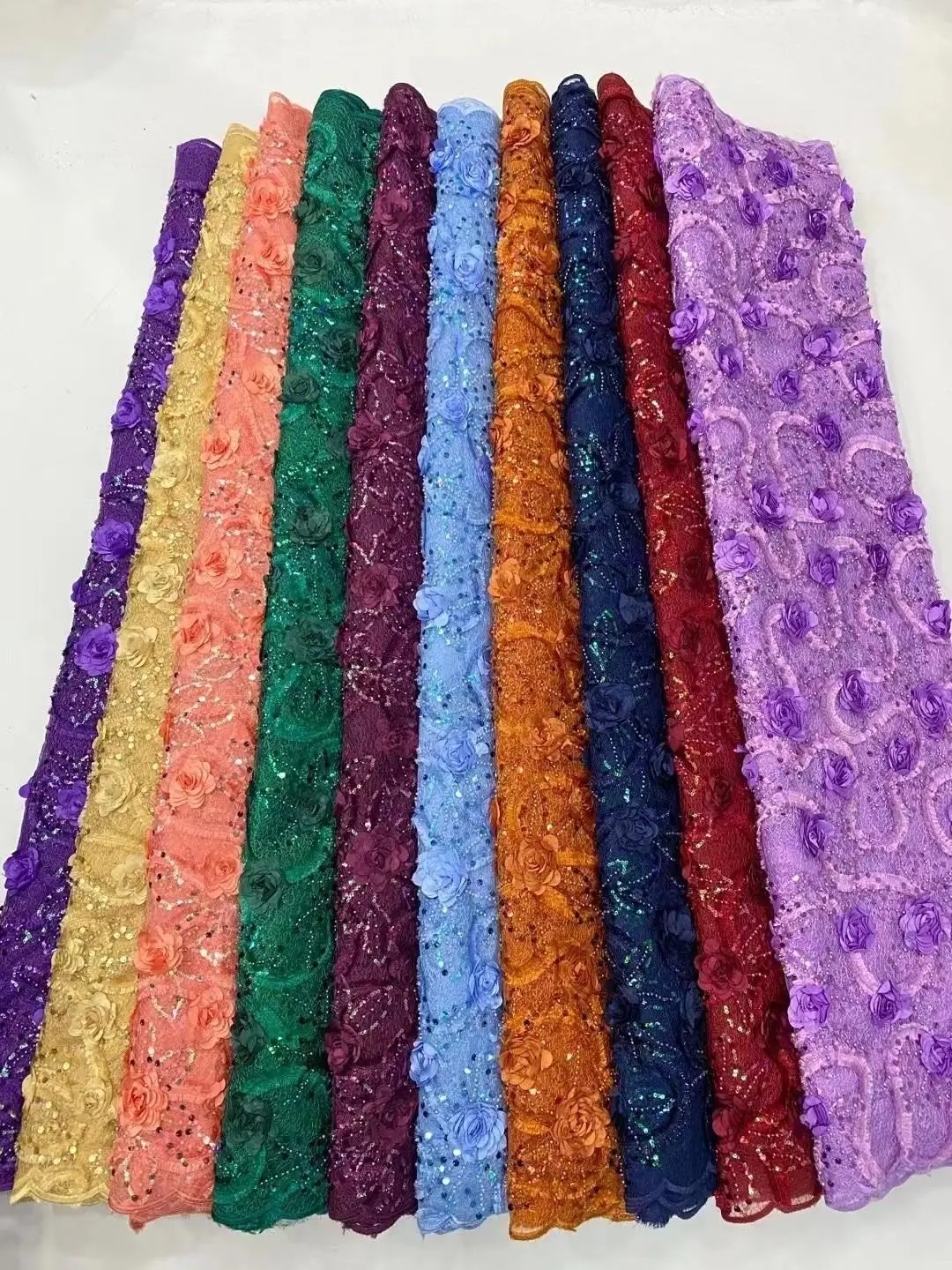 French Net Lace Fabric With Sequins 3D Flower Fabric Stone African Lace Fabric For Table Runner Birthday Party Decoration Fabric
French Net Lace Fabric With Sequins 3D Flower Fabric Stone African Lace Fabric For Table Runner Birthday Party Decoration Fabric