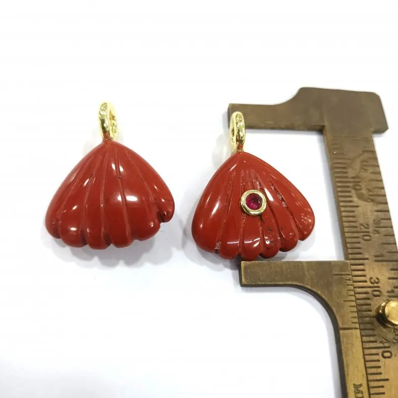 10Pcs Nautical Shell Shape Pendant Gold Color Cubic Zirconia Stone Red Jasper Invisible Setting Approx 28mm Jewelry For Women
10Pcs Nautical Shell Shape Pendant Gold Color Cubic Zirconia Stone Red Jasper Invisible Setting Approx 28mm Jewelry For Women