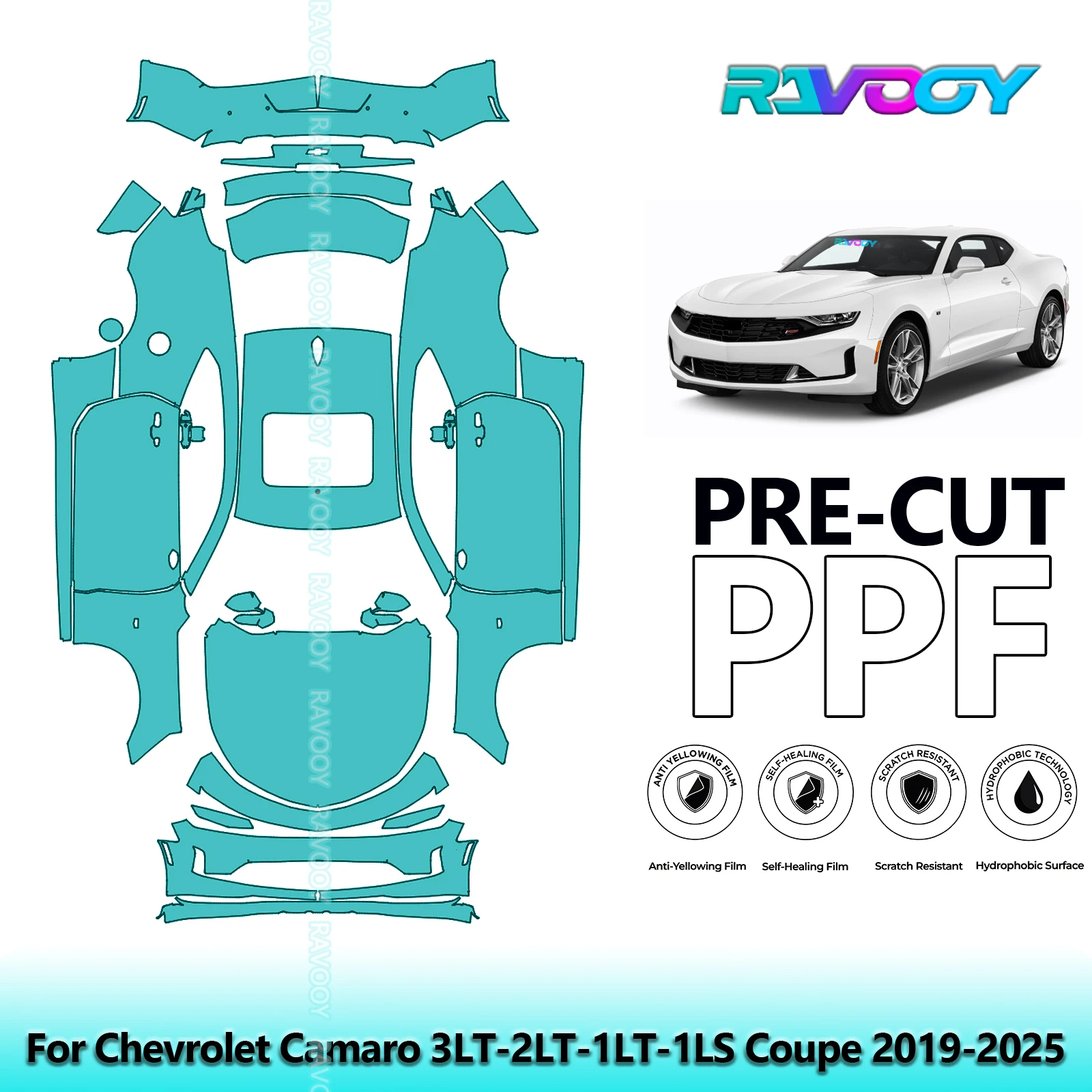 Car Precut PPF Paint Protection Film Full Vehicle For Chevrolet Camaro 3LT-2LT-1LT-1LS Coupe 2019-2025
Car Precut PPF Paint Protection Film Full Vehicle For Chevrolet Camaro 3LT-2LT-1LT-1LS Coupe 2019-2025