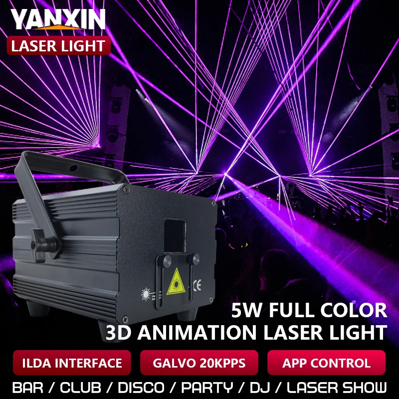 6W RGB Animation Laser Light Projector ILDA DMX 3D Scanner DJ Stage Wedding Bar Disco Club Party IOS Android Bluetooth Control
6W RGB Animation Laser Light Projector ILDA DMX 3D Scanner DJ Stage Wedding Bar Disco Club Party IOS Android Bluetooth Control