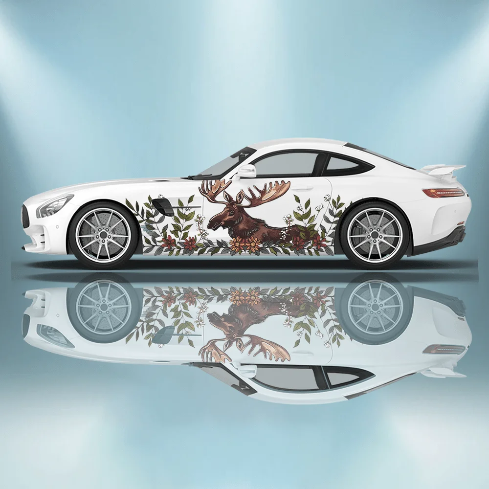 Moose with Large Antlers Car Sticker; Car Decals; Full Body Floral Decoration Scratches; Waterproof Car Decals. Car Vinyl Wraps
Moose with Large Antlers Car Sticker; Car Decals; Full Body Floral Decoration Scratches; Waterproof Car Decals. Car Vinyl Wraps