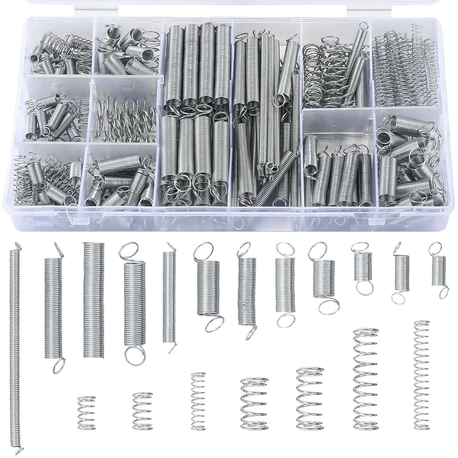 210 Pcs Spring Assortment Kit, Zinc Plated Steel, 20 Sizes for Home Repairs
210 Pcs Spring Assortment Kit, Zinc Plated Steel, 20 Sizes for Home Repairs