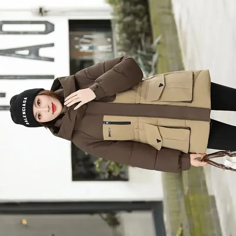 New Winter Women's contrast Parkas Coat Jacket Elegant Warm Thick Down Cotton Jacket Female Hooded cultivate Outwear Overcoat
New Winter Women's contrast Parkas Coat Jacket Elegant Warm Thick Down Cotton Jacket Female Hooded cultivate Outwear Overcoat