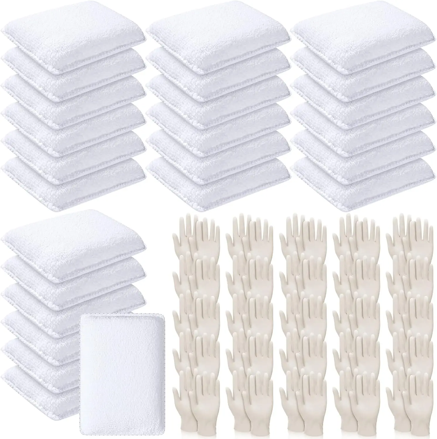 24 Set Wood Stain Applicatand Disposable Latex Gloves Microfiber Stain Sponge Pads for Wood and Oil Based Finishes(White)
24 Set Wood Stain Applicatand Disposable Latex Gloves Microfiber Stain Sponge Pads for Wood and Oil Based Finishes(White)