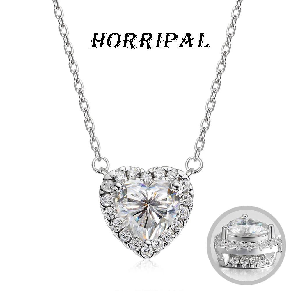 HORRIPAL High Quality D VVS1 Moissanite Heart Necklace for Women S925 Sterling Silver GRA Classic Wedding Eternity Fine Jewelry
HORRIPAL High Quality D VVS1 Moissanite Heart Necklace for Women S925 Sterling Silver GRA Classic Wedding Eternity Fine Jewelry
