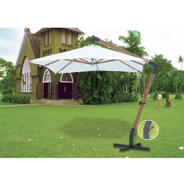 Outdoor Wooden Cantilever Garden Commercial Grade Cafe Umbrella
Outdoor Wooden Cantilever Garden Commercial Grade Cafe Umbrella
