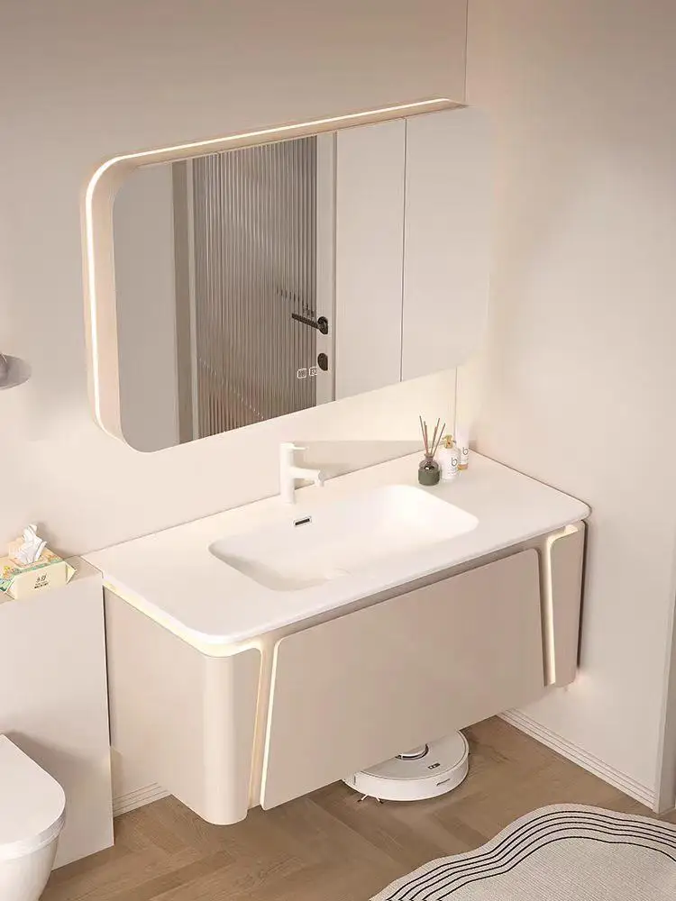 Cream wind bathroom cabinet combination slate 2026 simple integrated oak bathroom
Cream wind bathroom cabinet combination slate 2026 simple integrated oak bathroom