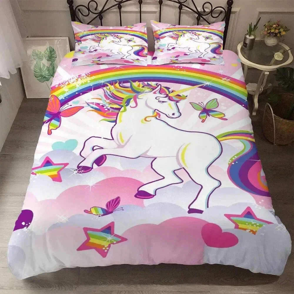 Children Bedding Set Single Bedding and Bed Sets Home Textile Unicorn Cartoon Lovely Kids Duvet Cover Set King Queen Full Twin
Children Bedding Set Single Bedding and Bed Sets Home Textile Unicorn Cartoon Lovely Kids Duvet Cover Set King Queen Full Twin