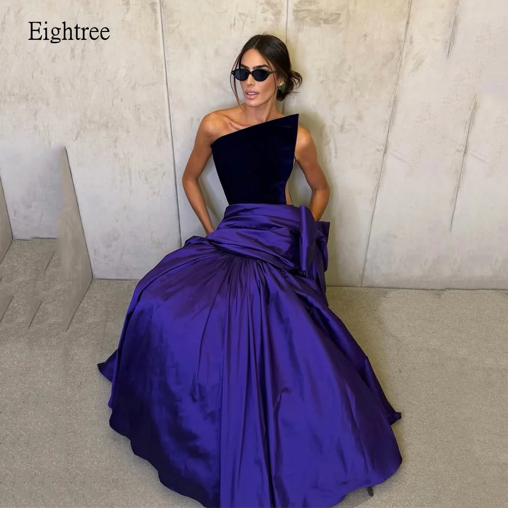 Eightree Purple Strapless A Line Formal Prom Gowns Bow Exposed Waist Pleated Evening Dress Floor Length Party Dress Customized
Eightree Purple Strapless A Line Formal Prom Gowns Bow Exposed Waist Pleated Evening Dress Floor Length Party Dress Customized