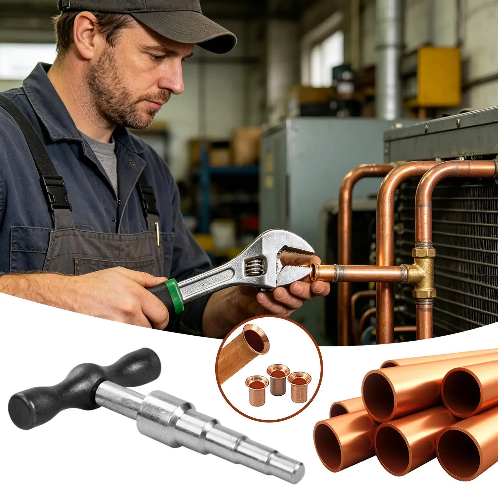 Copper Pipe Expander Tool Tubing T Shape Expansion Tool Manual Pipe Expander For HVAC Refrigeration Air Conditioner Underfloor
Copper Pipe Expander Tool Tubing T Shape Expansion Tool Manual Pipe Expander For HVAC Refrigeration Air Conditioner Underfloor