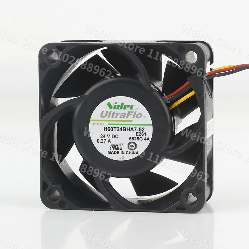 Original Nidec DC 24V 0.27A AC EC 6025 Silent 60X60X25MM frequency Converter Three-wire H60T24BHA7-52 Cooling fan
Original Nidec DC 24V 0.27A AC EC 6025 Silent 60X60X25MM frequency Converter Three-wire H60T24BHA7-52 Cooling fan