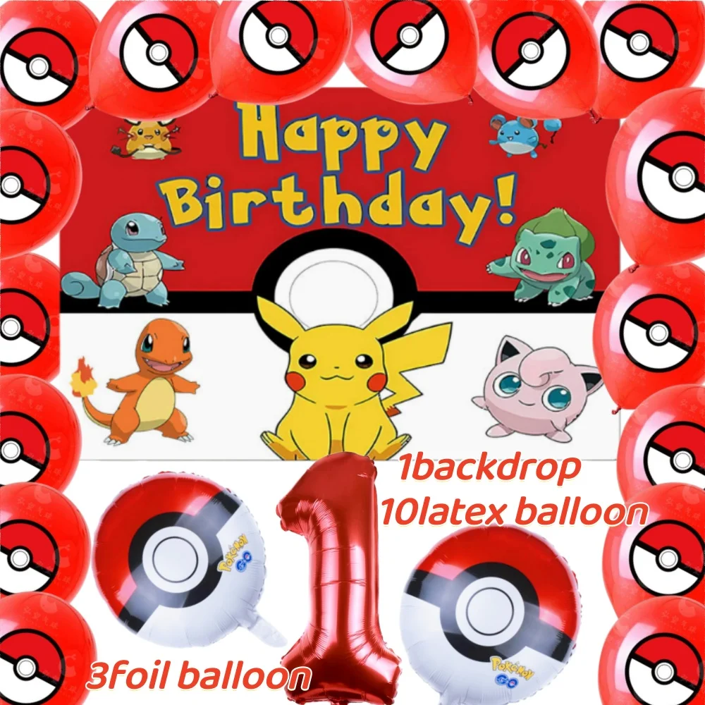 Pokemon Pikachu Pocket Monster Backdrop Cloth Red Latex Balloon Happy Birthday Party Baby Shower Accessories Decoration Props
Pokemon Pikachu Pocket Monster Backdrop Cloth Red Latex Balloon Happy Birthday Party Baby Shower Accessories Decoration Props