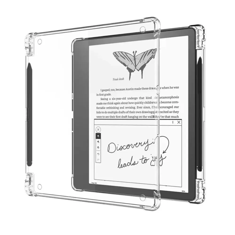 New 10.2 Inch E-Reader Case with Pen Slot Shockproof Protective Case TPU Ultra-Thin Back Cover for Kindle Scribe 2nd Gen 2024
New 10.2 Inch E-Reader Case with Pen Slot Shockproof Protective Case TPU Ultra-Thin Back Cover for Kindle Scribe 2nd Gen 2024