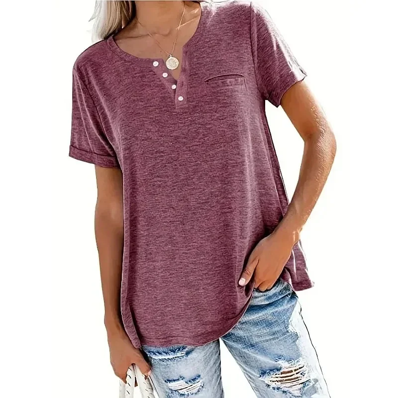 Plus Size 1XL-5XL Women's Casual Loose V-Neck Short Sleeve Pocket T-Shirt Spring Summer New Style Tops
Plus Size 1XL-5XL Women's Casual Loose V-Neck Short Sleeve Pocket T-Shirt Spring Summer New Style Tops