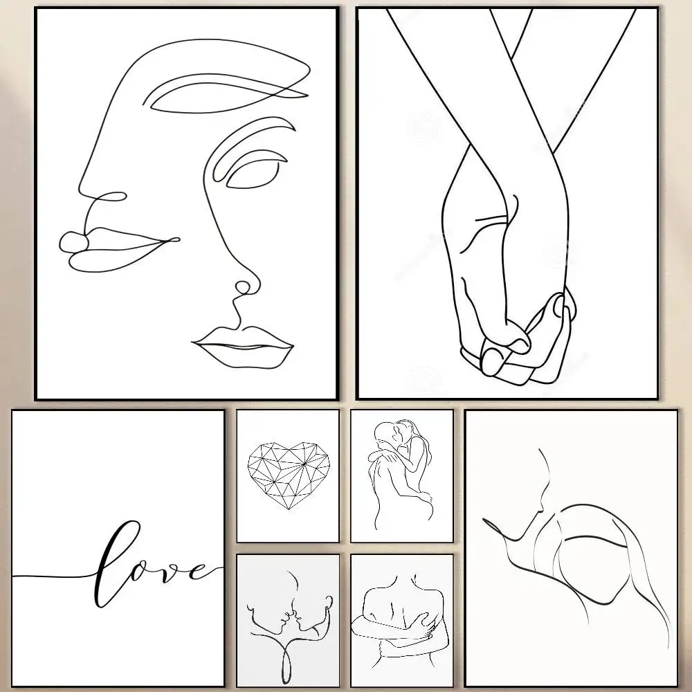 Simple Black White Couple Line Poster Modern Waterproof HD Wall Art Decal Self-Adhesive Aesthetic Decor for Home Living Room Bed
Simple Black White Couple Line Poster Modern Waterproof HD Wall Art Decal Self-Adhesive Aesthetic Decor for Home Living Room Bed