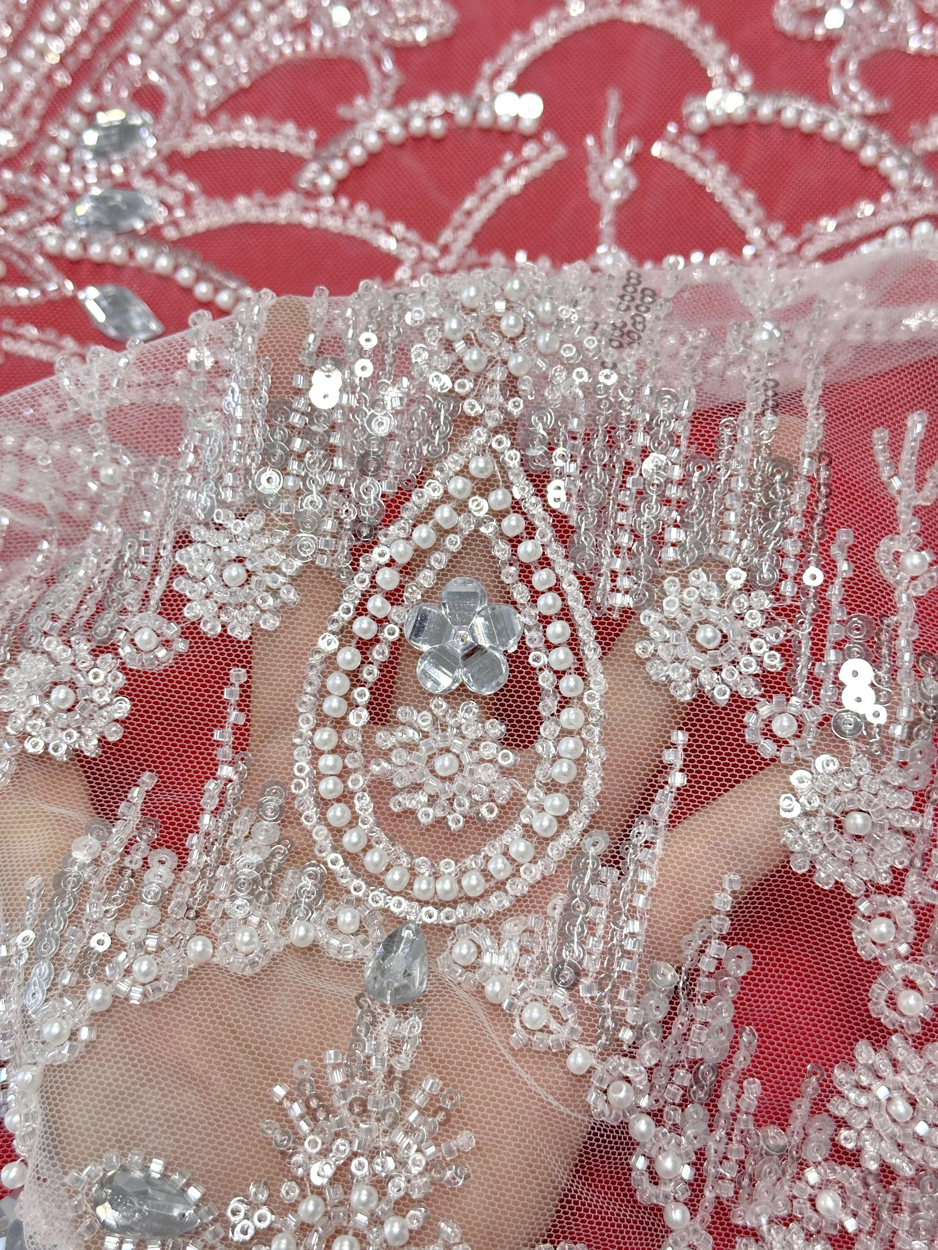 Madison Luxury Sequins Lace Fabric High Quality Lace Embroidery Nigeria Beads Embroidery French Stones Tulle For Bridal Dress
Madison Luxury Sequins Lace Fabric High Quality Lace Embroidery Nigeria Beads Embroidery French Stones Tulle For Bridal Dress