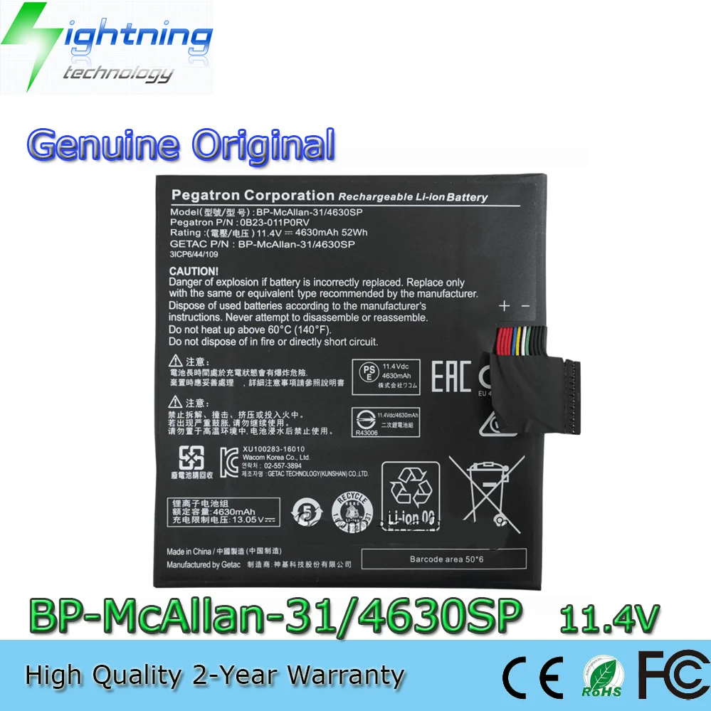 New BP-McAllan-31/4630SP Genuine Original Battery for Wacom MobileStudio Pro 12 13 0B23-011P0RV
New BP-McAllan-31/4630SP Genuine Original Battery for Wacom MobileStudio Pro 12 13 0B23-011P0RV