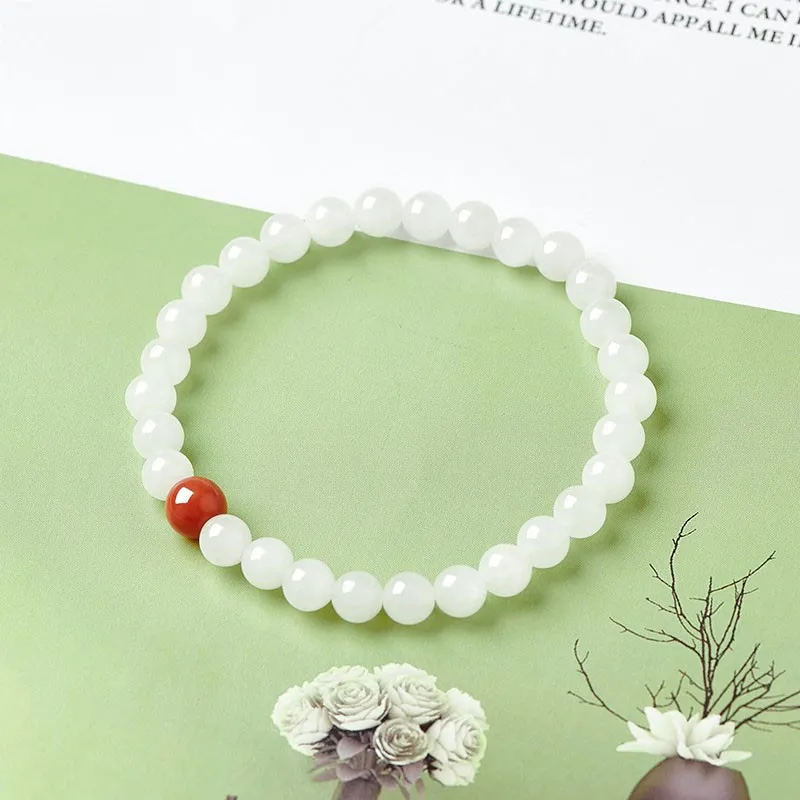 Natural Xinjiang Hetian Jade Beaded Bracelet with Sichuan Agate Fresh Summer Bracelet for Women Gifts
Natural Xinjiang Hetian Jade Beaded Bracelet with Sichuan Agate Fresh Summer Bracelet for Women Gifts